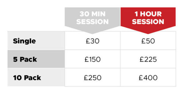 PT session tariff